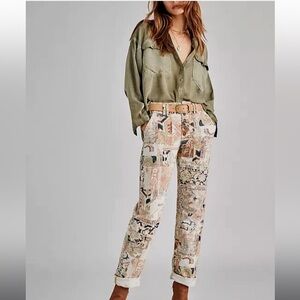 NWT Anthropologie Kilim Pilcro Patterned Pants The Wanderer Utility